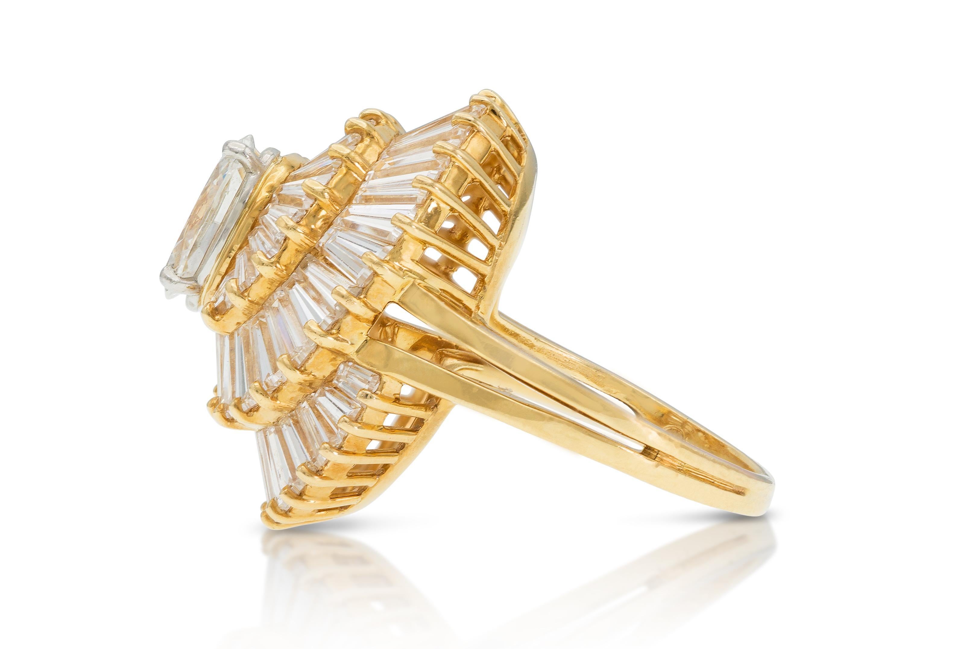 Oval Cut Vintage 1960s Oscar Heyman 4.96 Carat Diamond Swirl Ring For Sale