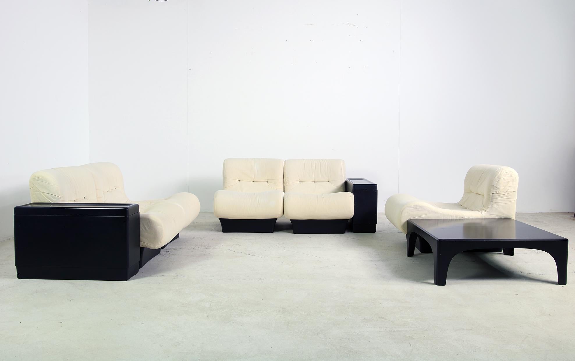 Vintage 1960s Otto Zapf Modular Sofa and Lounge Chair, Table, Living Room Set For Sale 4