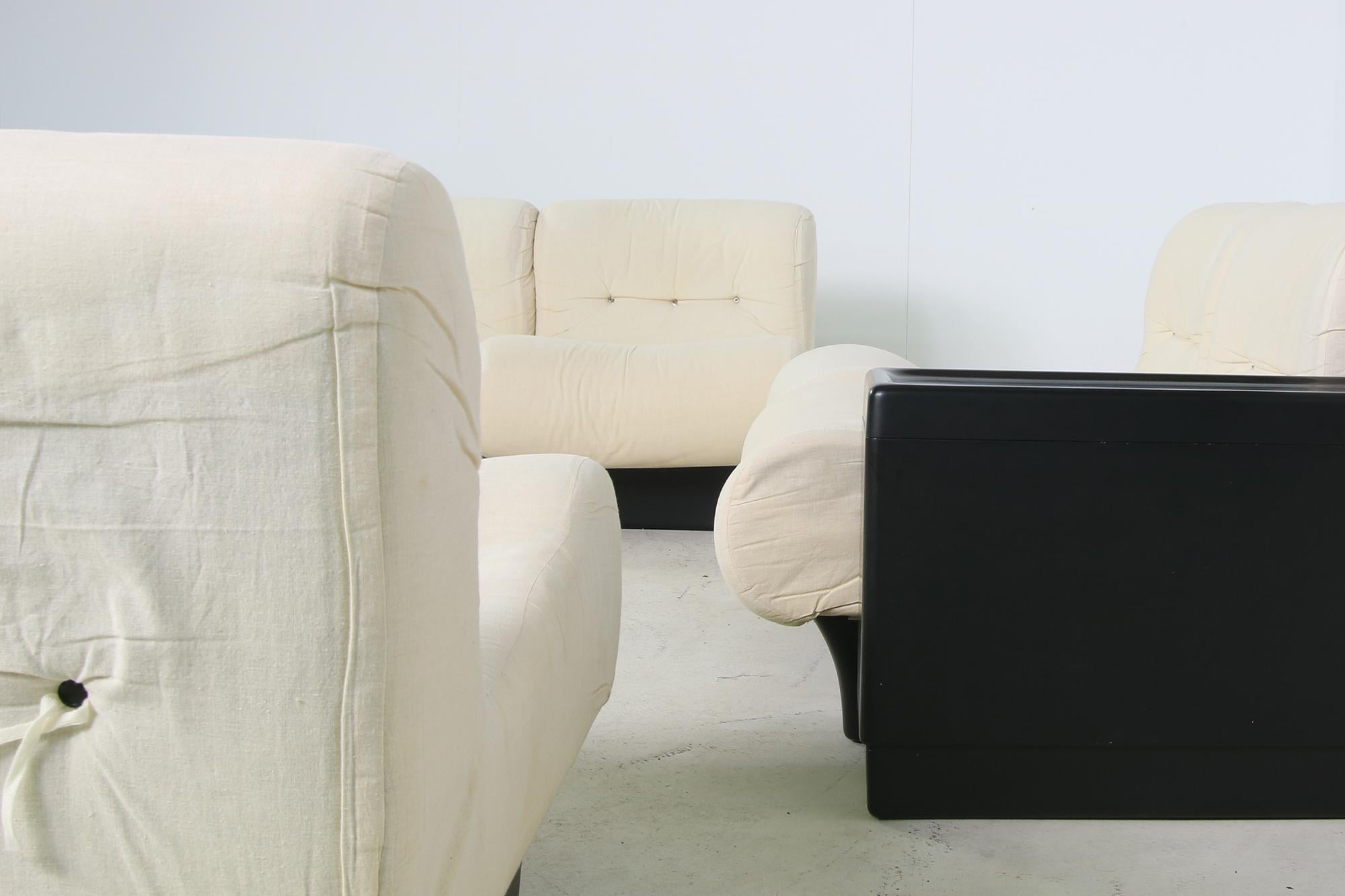 Fabric Vintage 1960s Otto Zapf Modular Sofa and Lounge Chair, Table, Living Room Set For Sale