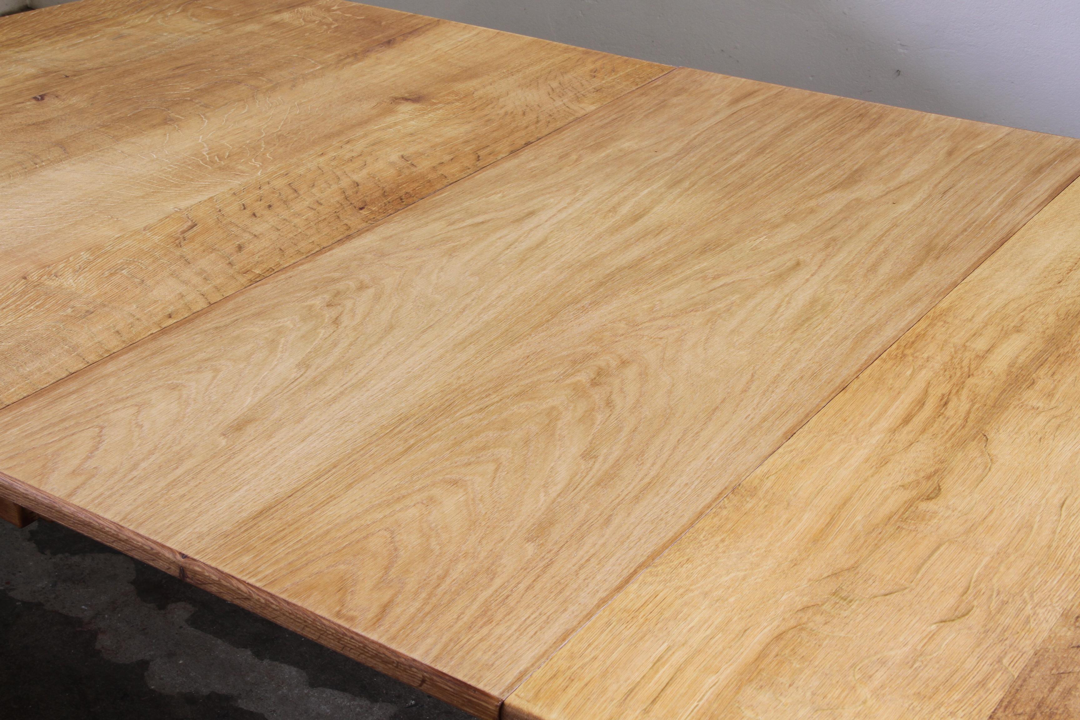 Vintage 1960s Oval Brutalist Danish Extending Oak Dining Table Style of Kjærnulf For Sale 10