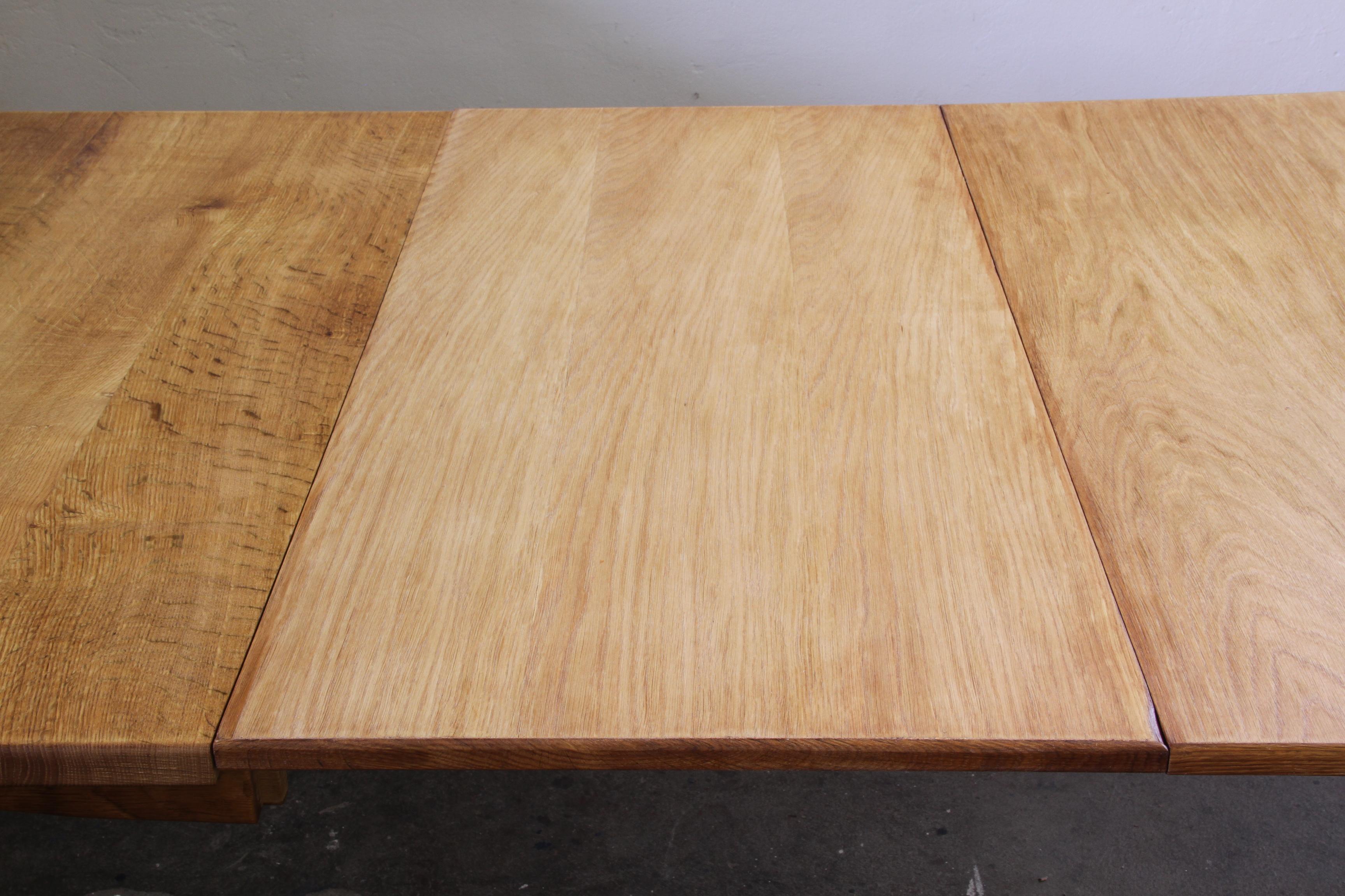 Vintage 1960s Oval Brutalist Danish Extending Oak Dining Table Style of Kjærnulf For Sale 12