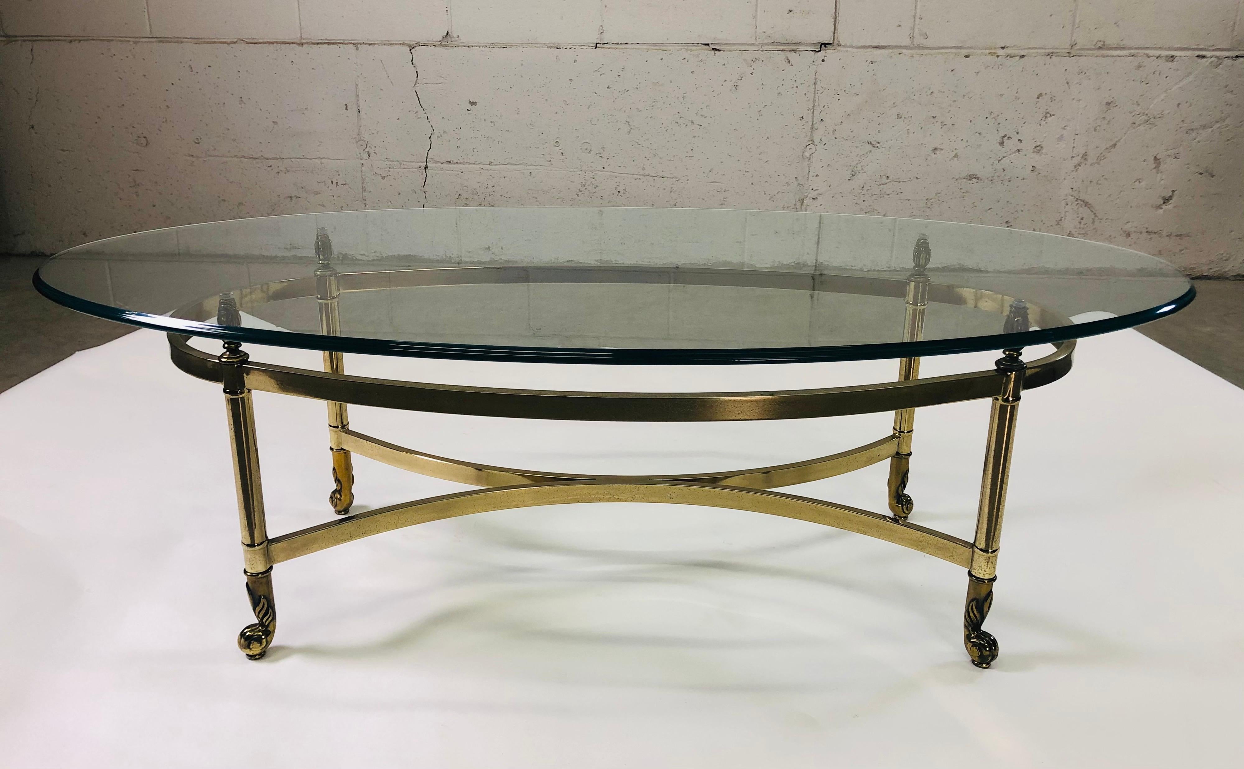 vintage oval glass coffee table