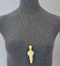 Vintage 1960s PACO RABANNE Space Age Humanoid Pendant Necklace