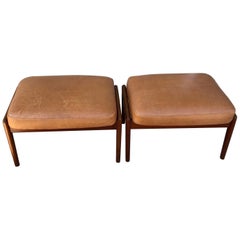 Vintage 1960s Pair of Teak Ottomans by Folke Ohlsson for DUX of Sweden