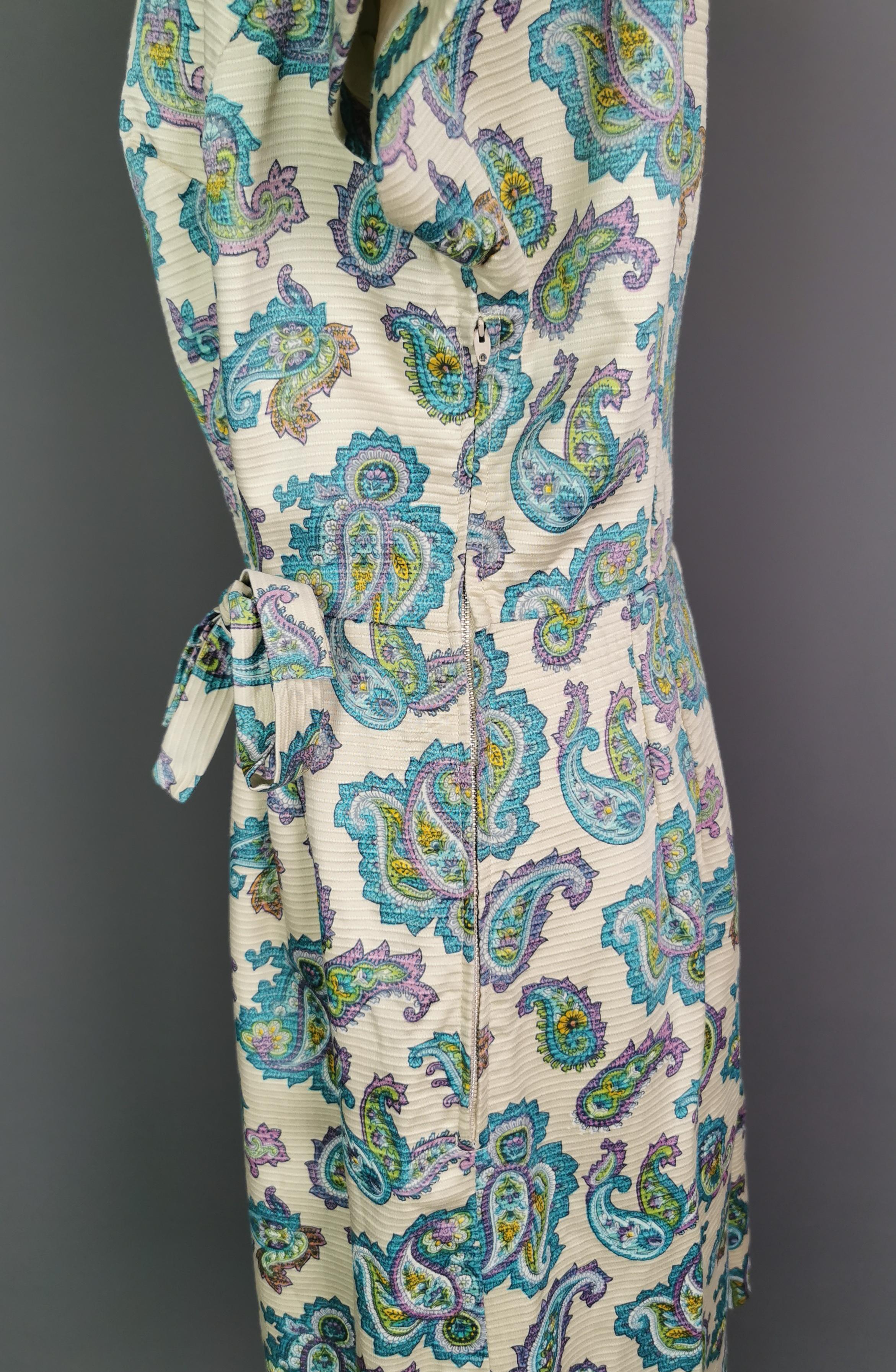 Vintage 1960s Paisley print mini dress  5