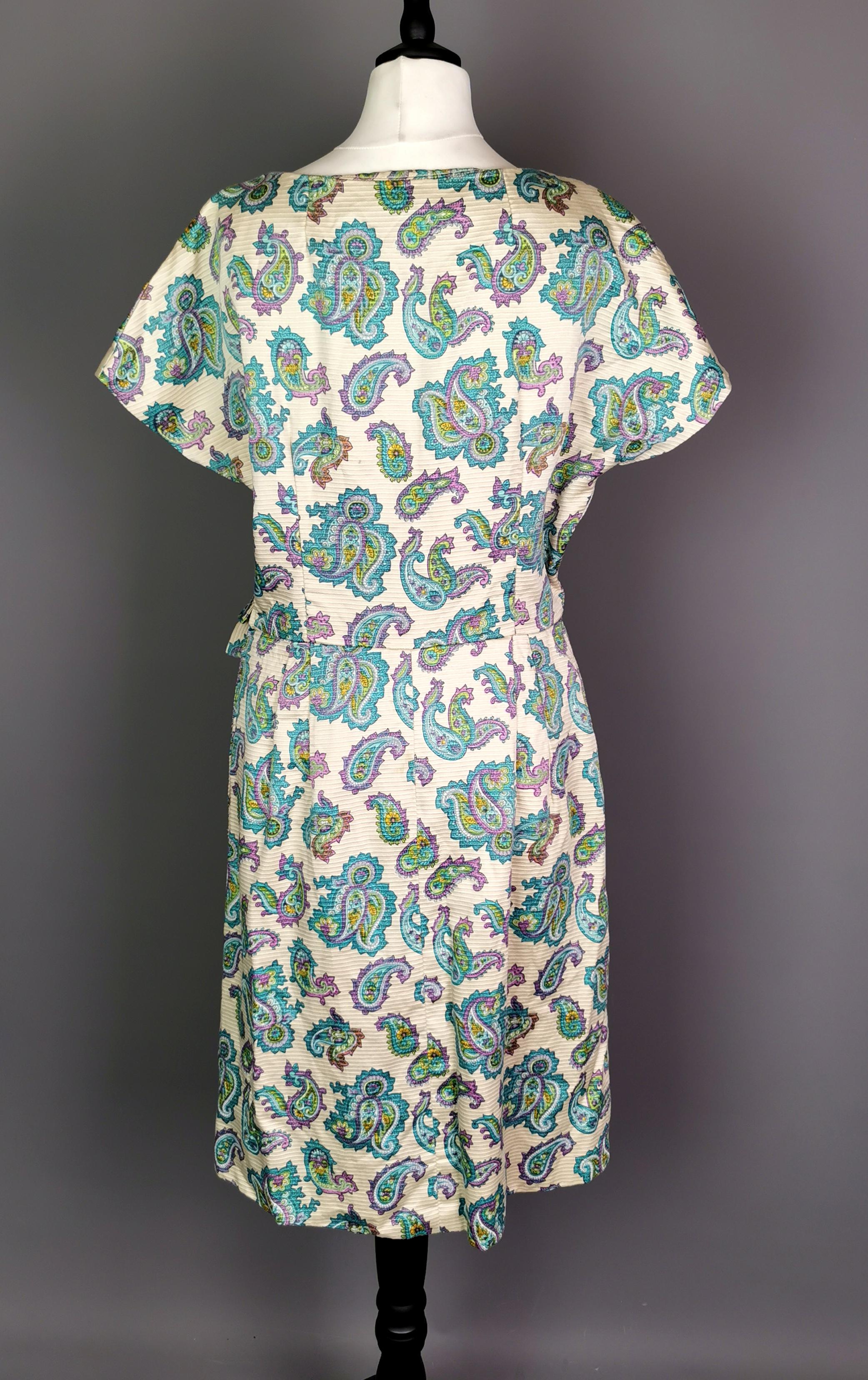 Vintage 1960s Paisley print mini dress  6
