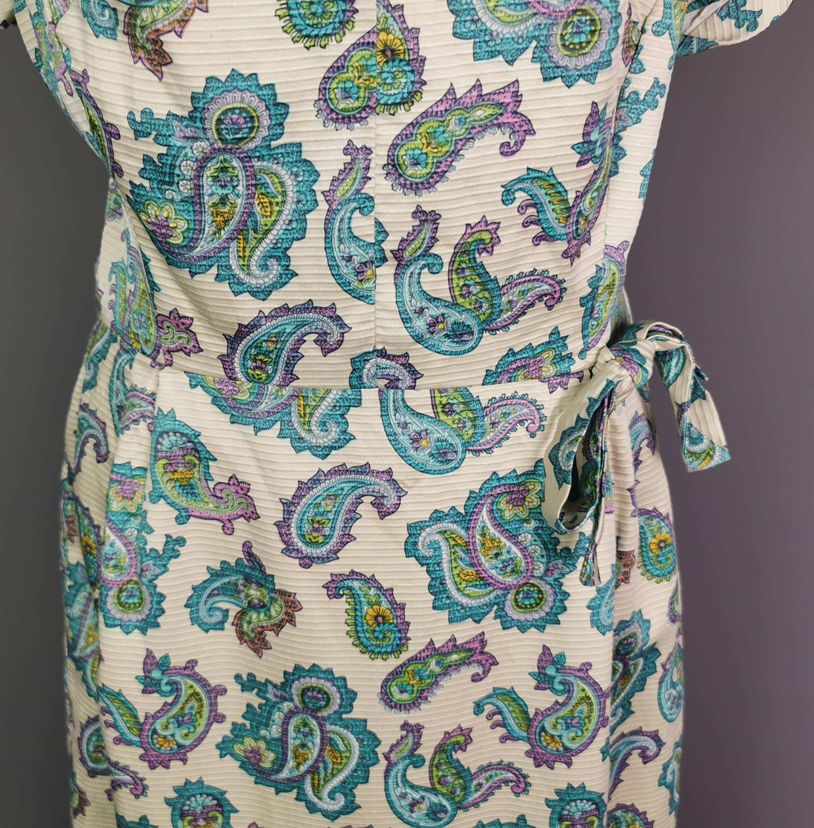 Vintage 1960s Paisley print mini dress  3