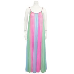 1960's Pastel Pleated Peignoir Set