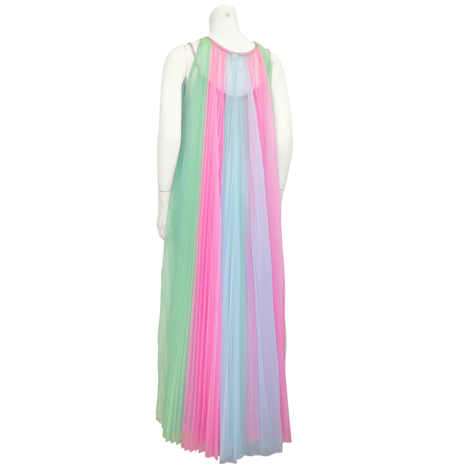 Purple 1960's Pastel Pleated Peignoir Set