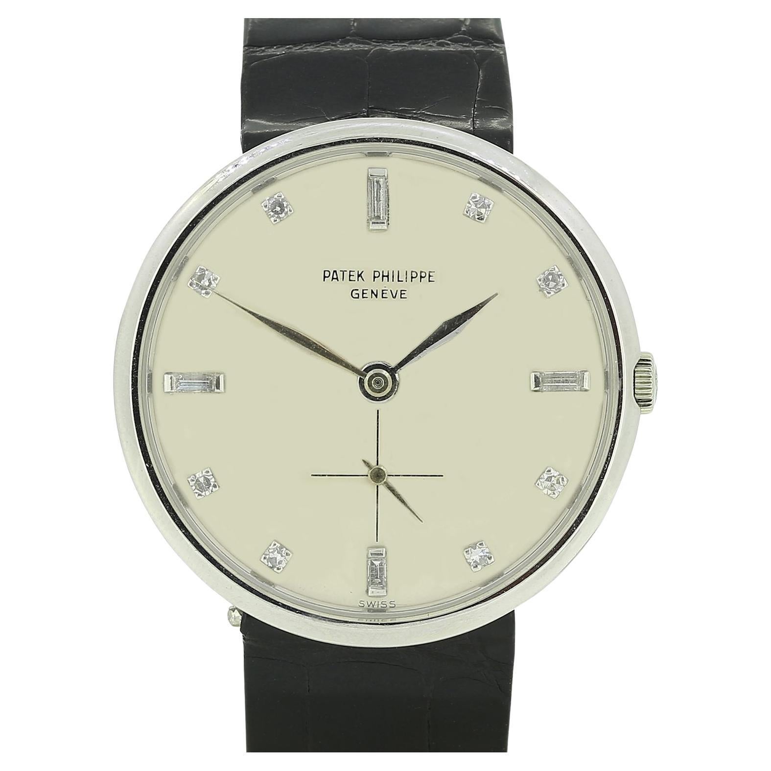Vintage 1960s Patek Philippe Gents Diamond Manual Wristwatch Ref 2591/1