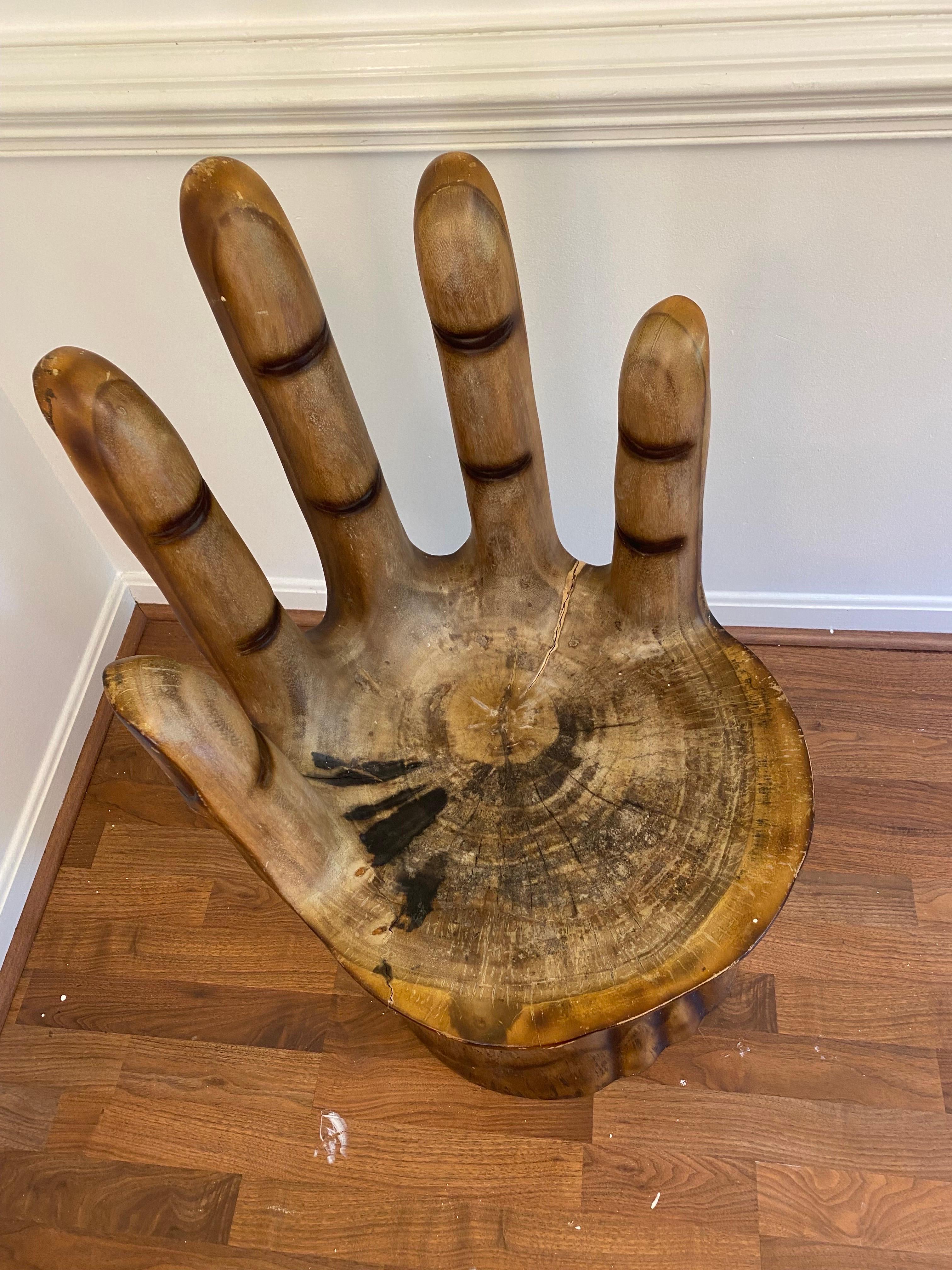 hand chair with fingers