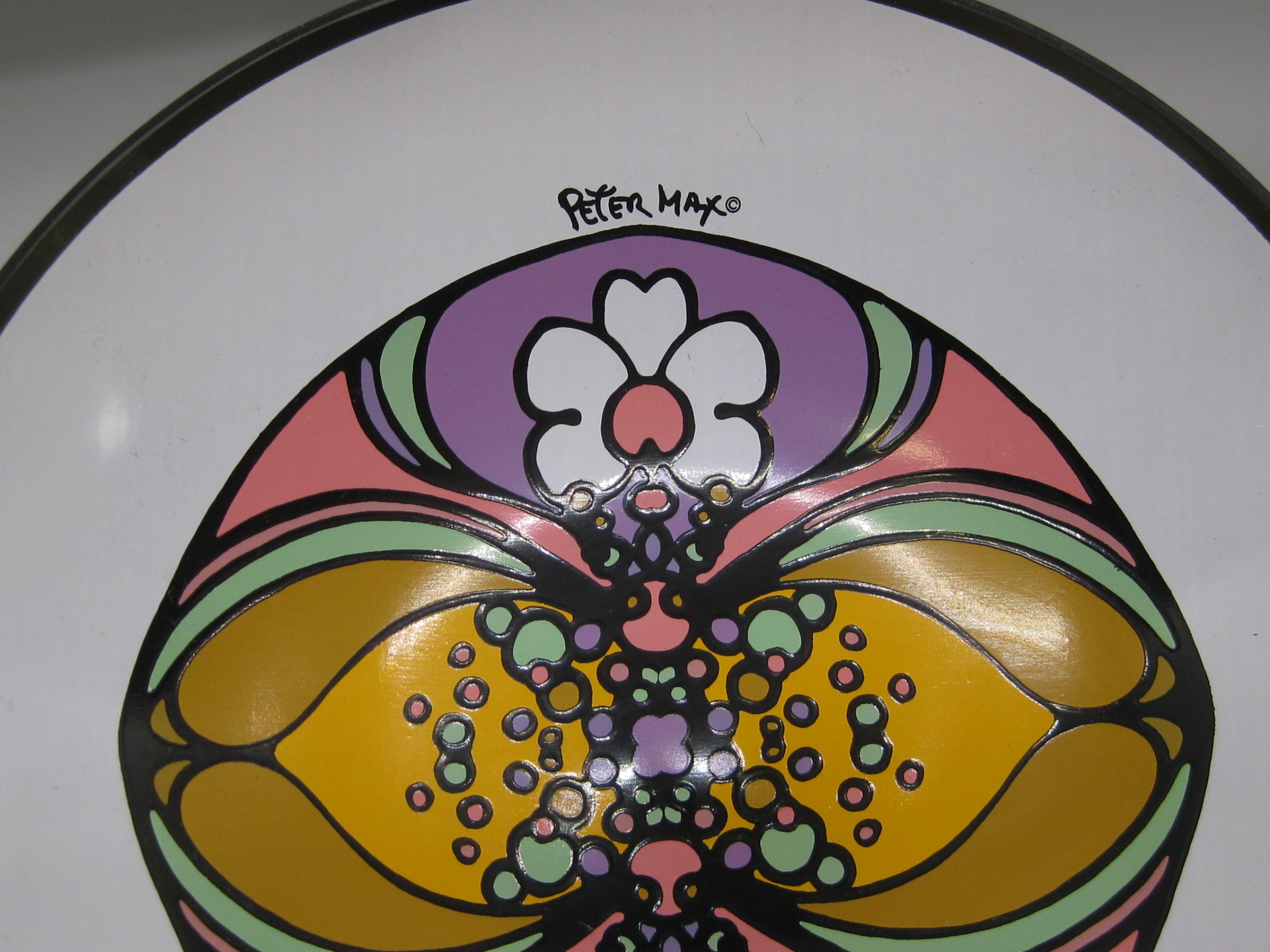 Verre Bol Pop Art psychédélique Peter Max des années 1960 en vente