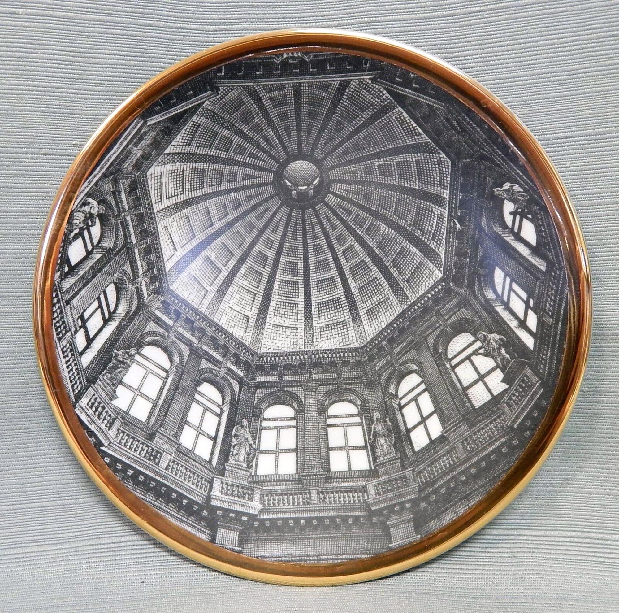 Mid-20th Century Vintage 1960s Piero Fornasetti Church Dome Porcelain Plate, Cupole d'Italia
