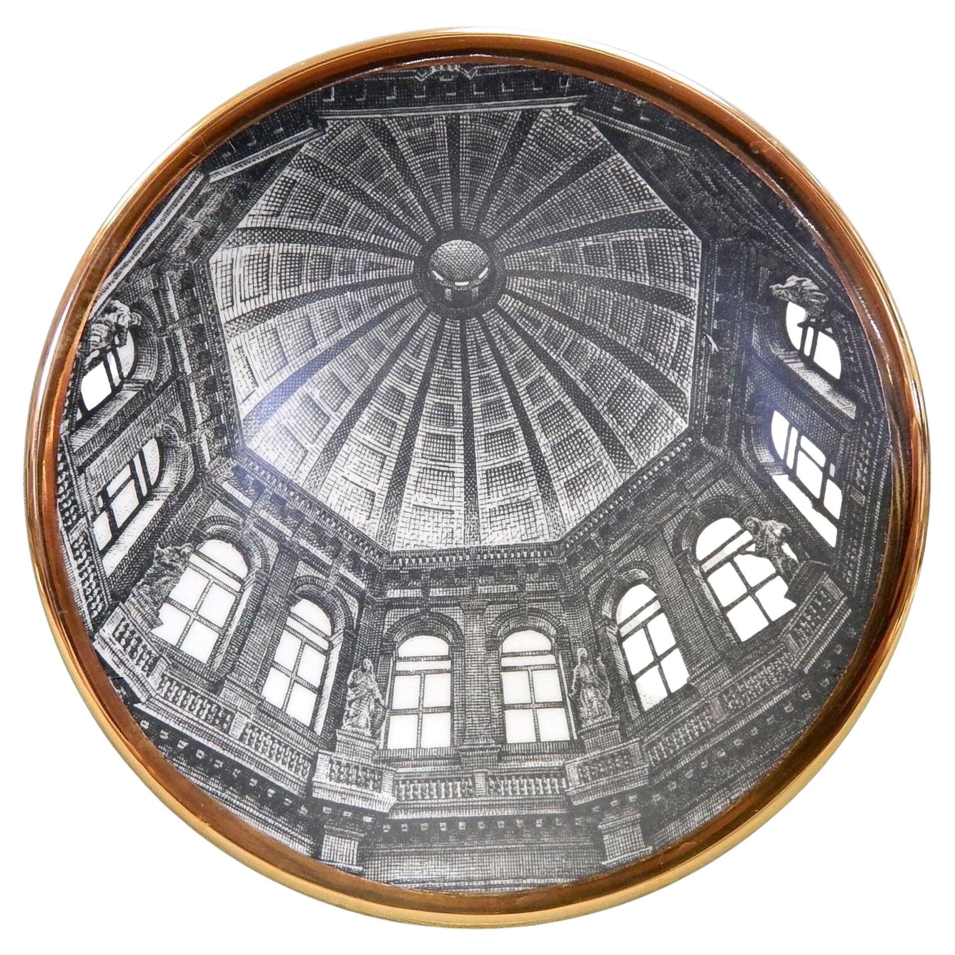 Vintage 1960s Piero Fornasetti Church Dome Porcelain Plate, Cupole d'Italia