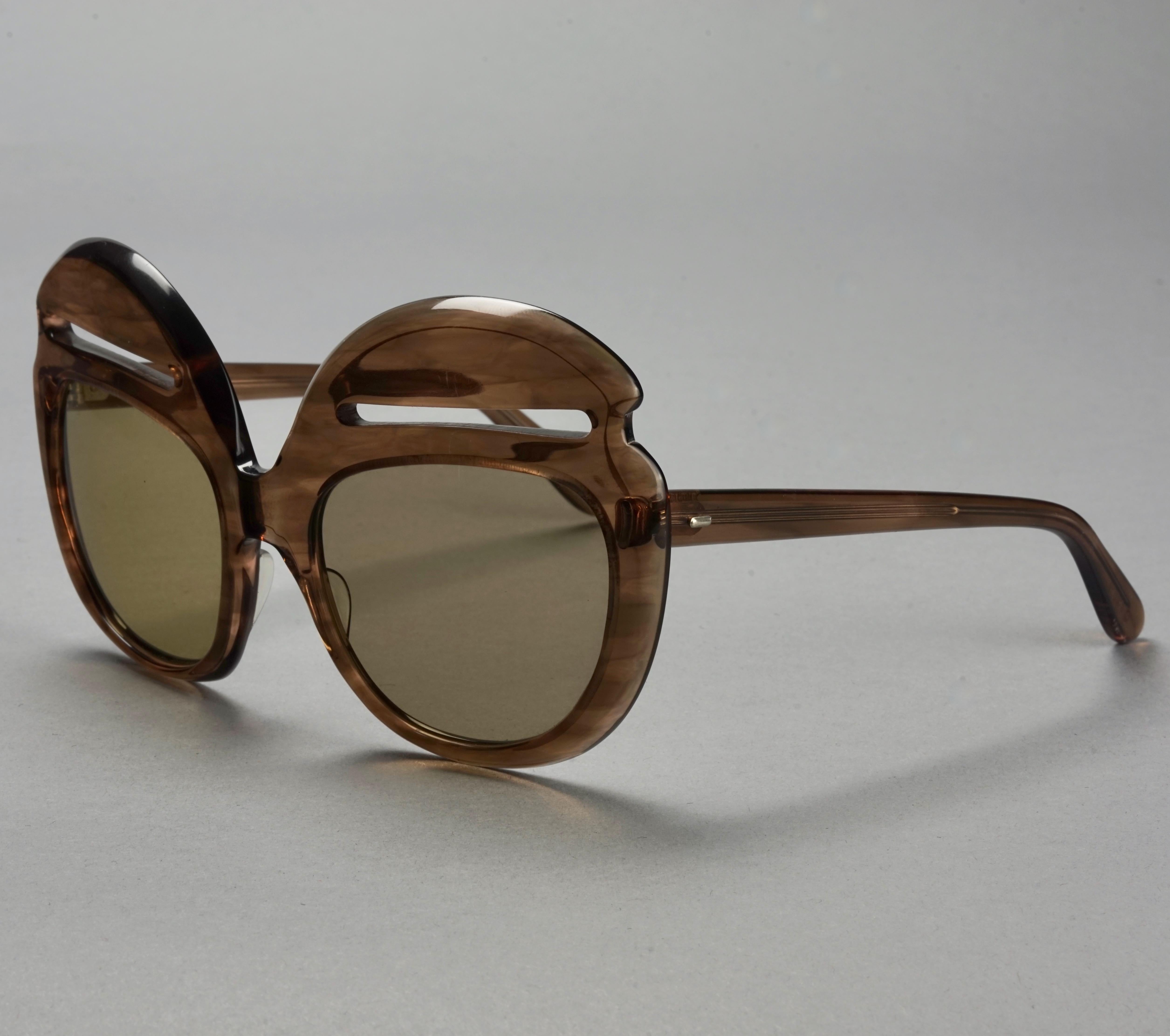 Brown Vintage 1960s PIERRE CARDIN Iconic Oversized Eyebrow Sunglasses