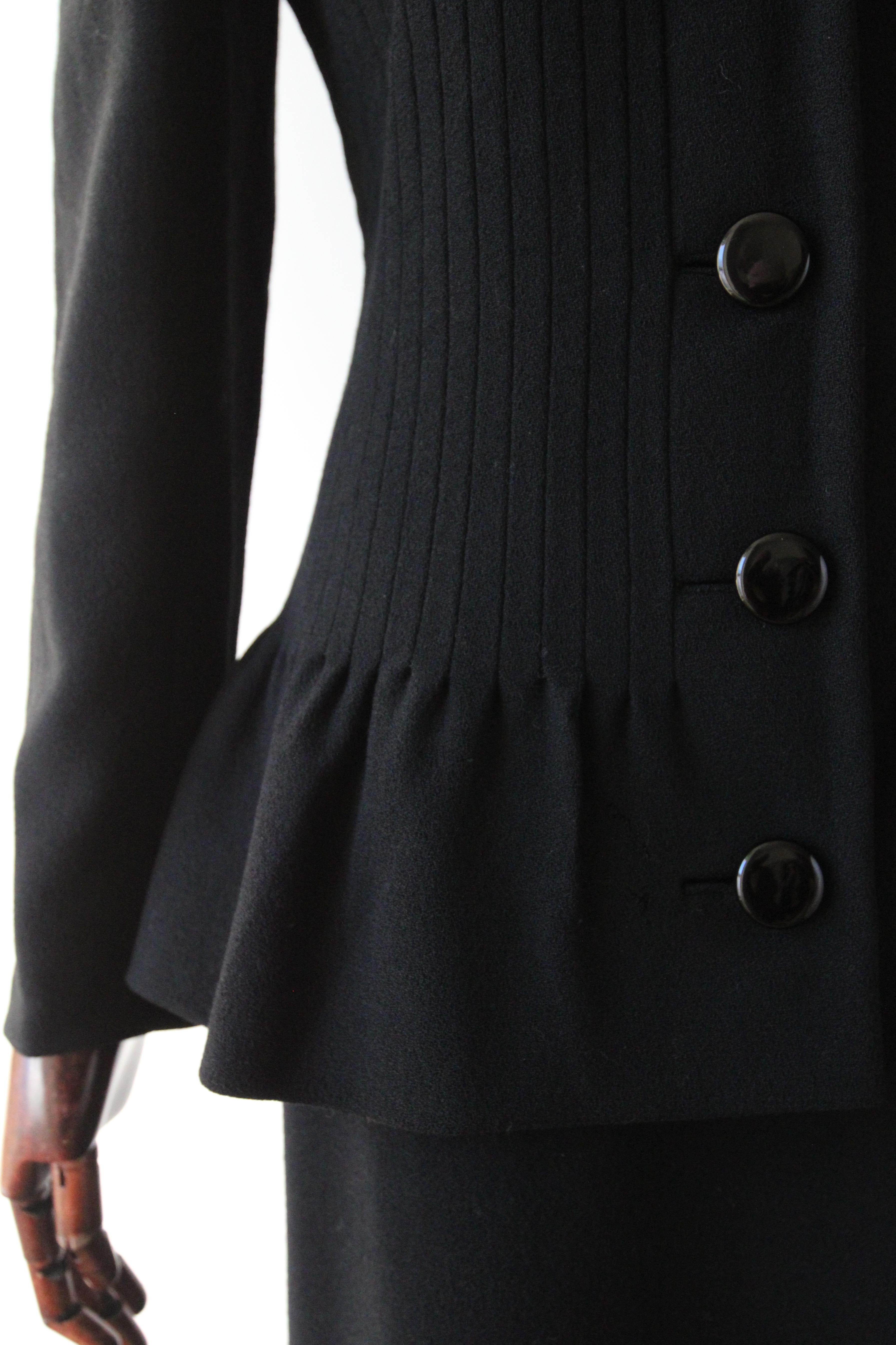 Vintage 1960's Pierre Cardin Ladies Skirt Suit Pleated Wool Suit UK 12 US 8 For Sale 1