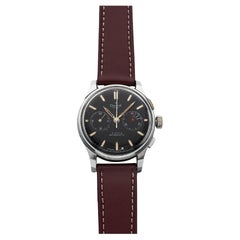 Vintage 1960s Pilot's Chronograph Steel Manual Black Dial 39mm