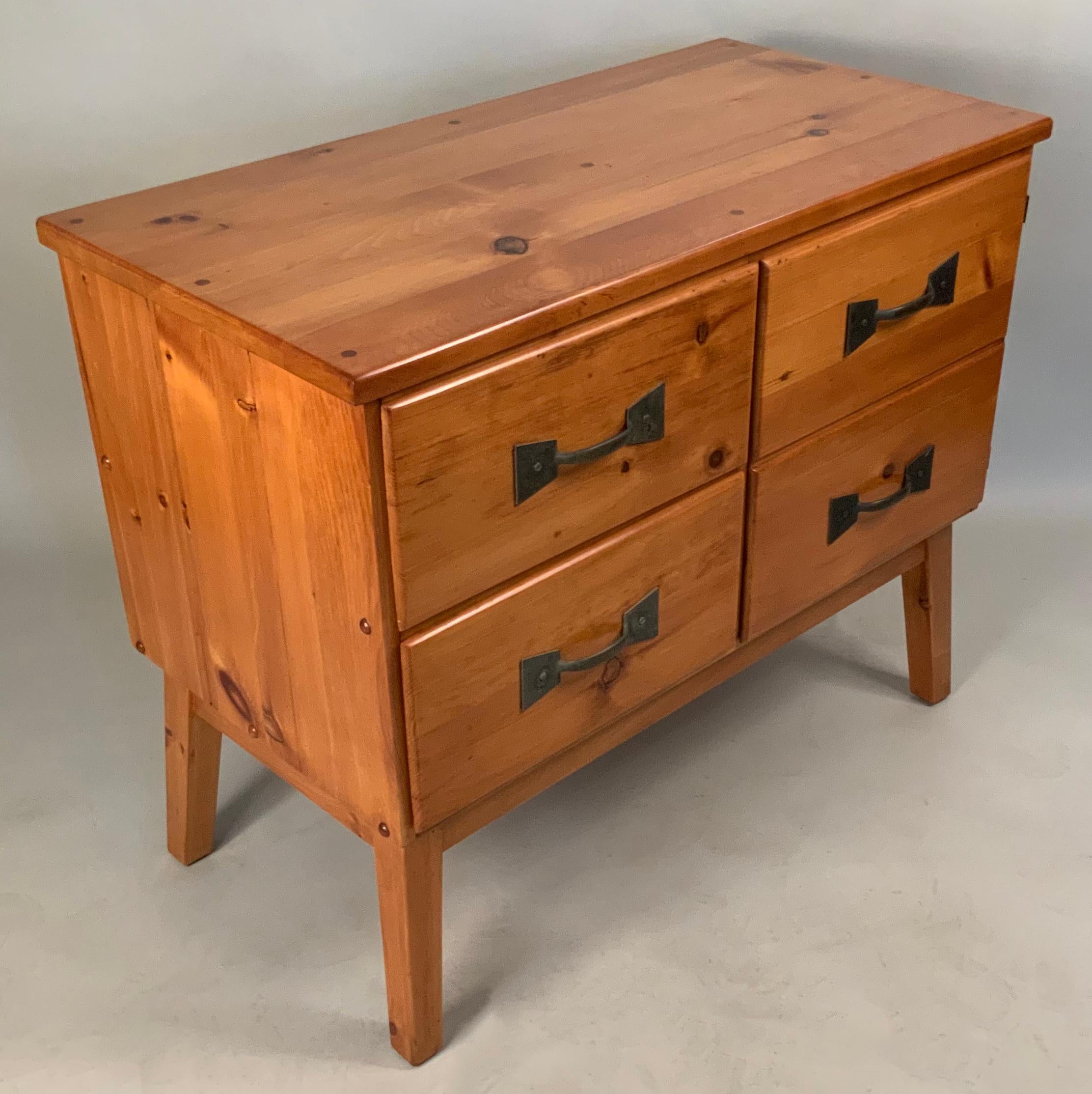 Vintage 1960s Pine Chest Cabinet by Habitant In Good Condition In Hudson, NY