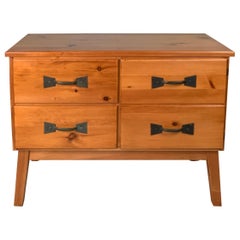 Vintage 1960s Pine Chest Cabinet by Habitant