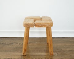 Vintage 1960's Pine Wood Stool, Olof Ottelin, Finland, Mid-Century