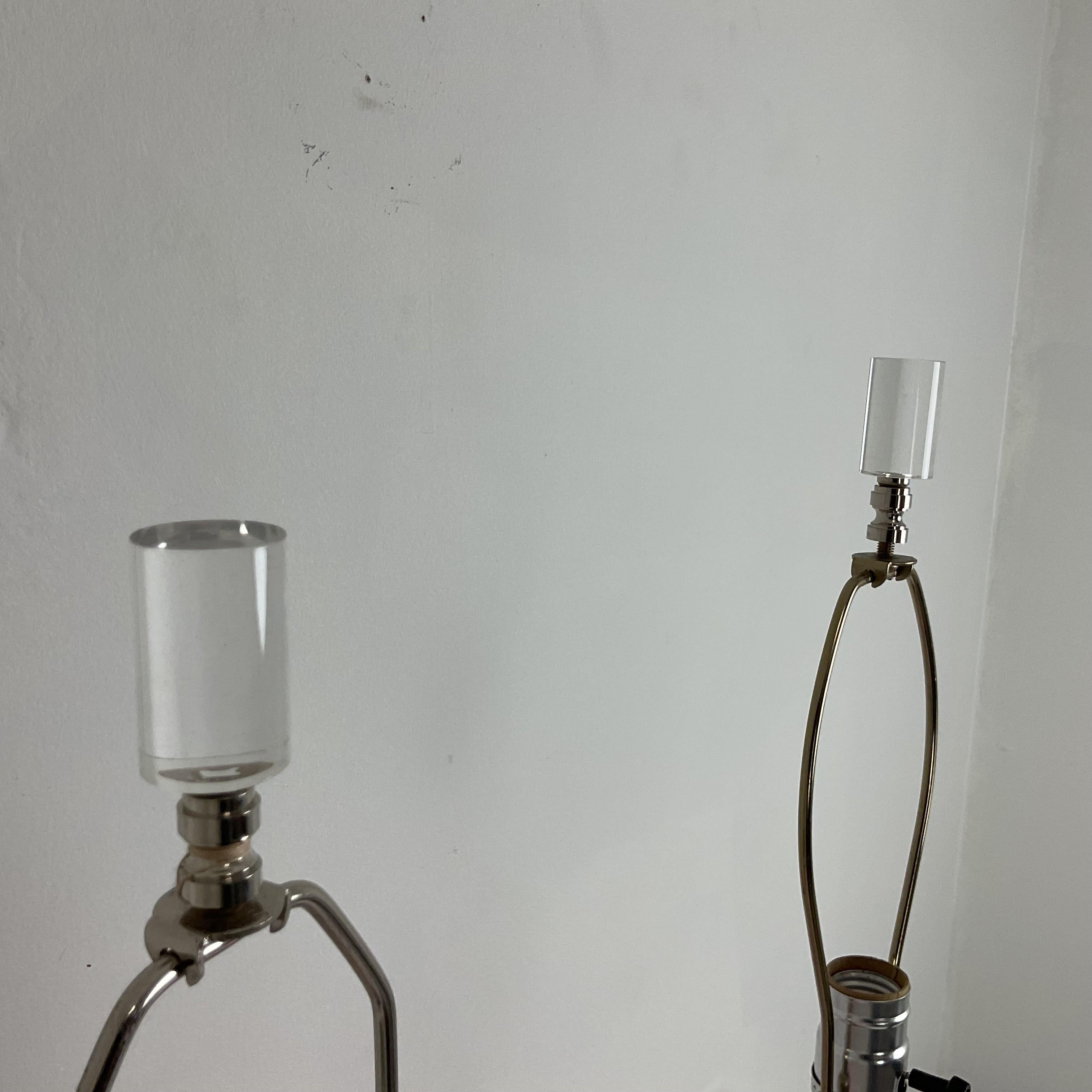 Mid-Century Modern Vintage 1960's Pink Murano Glass Table Lamps For Sale