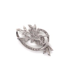 Vintage 1960’s Platinum Marquise and Baguette Diamond Bouquet Brooch Pendant
