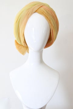 Vintage 1960's Pleated Christian Dior Turban Hat Ombré