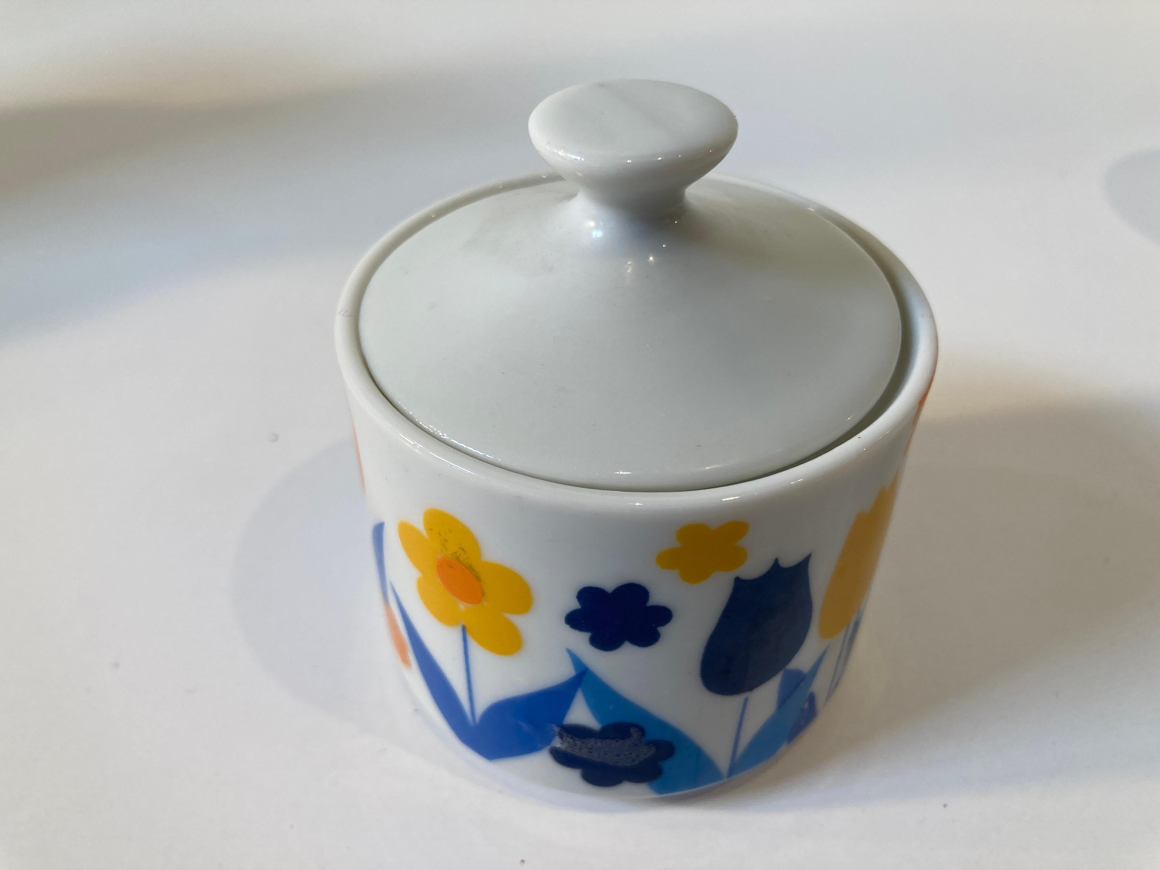 Vintage 1960's Porcelain Coffee Set by Enesco Japan Retro Floral Design For Sale 5