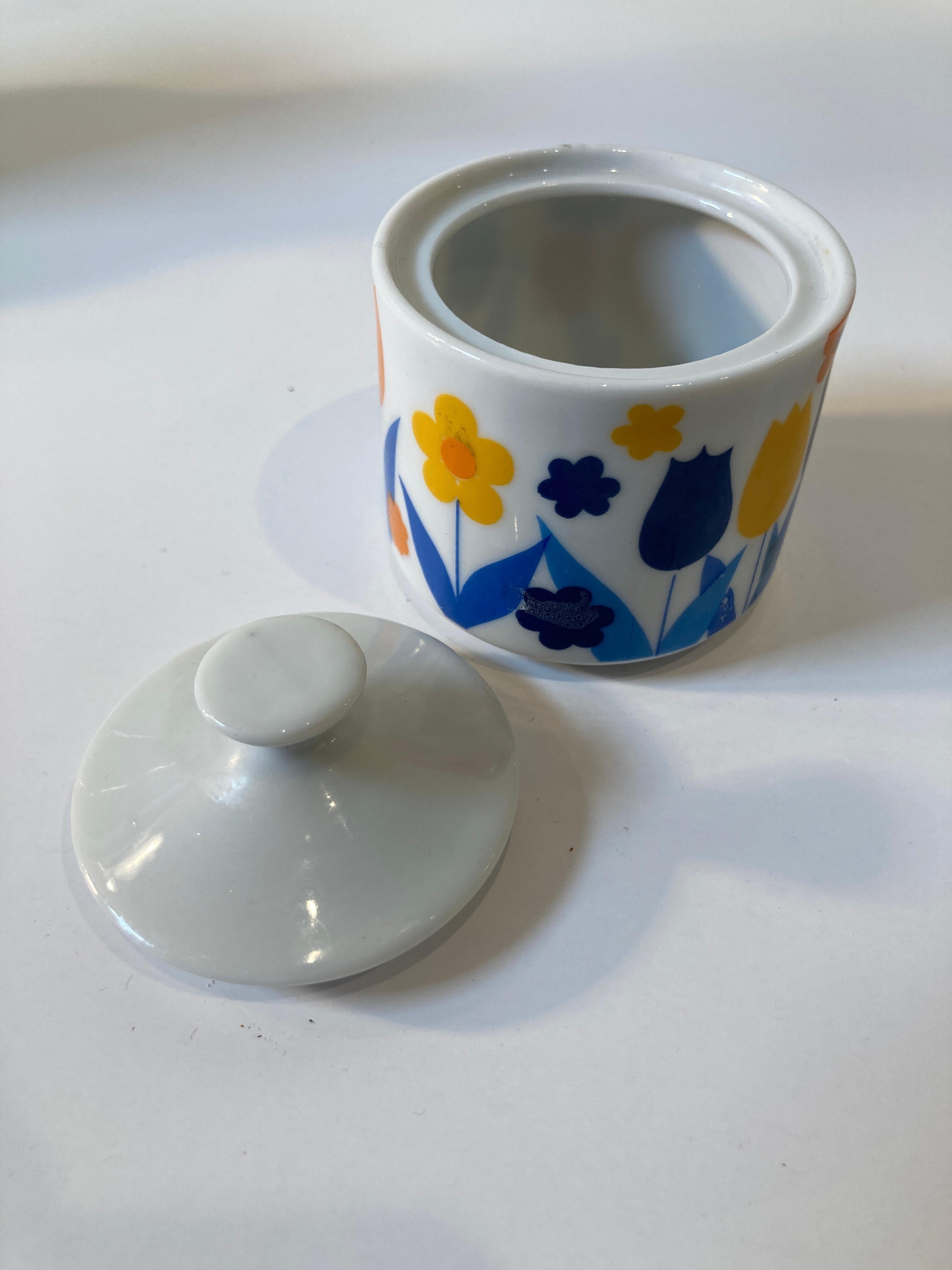 Vintage 1960's Porcelain Coffee Set by Enesco Japan Retro Floral Design For Sale 6