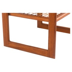 Tavolino d'epoca anni '60 Poul Jensen per Selig, danese, in teak e rattan