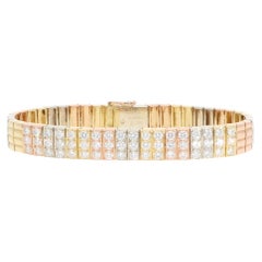 Vintage 1960s Rare Van Cleef & Arpels Four-Row Brick Link Diamond Bracelet