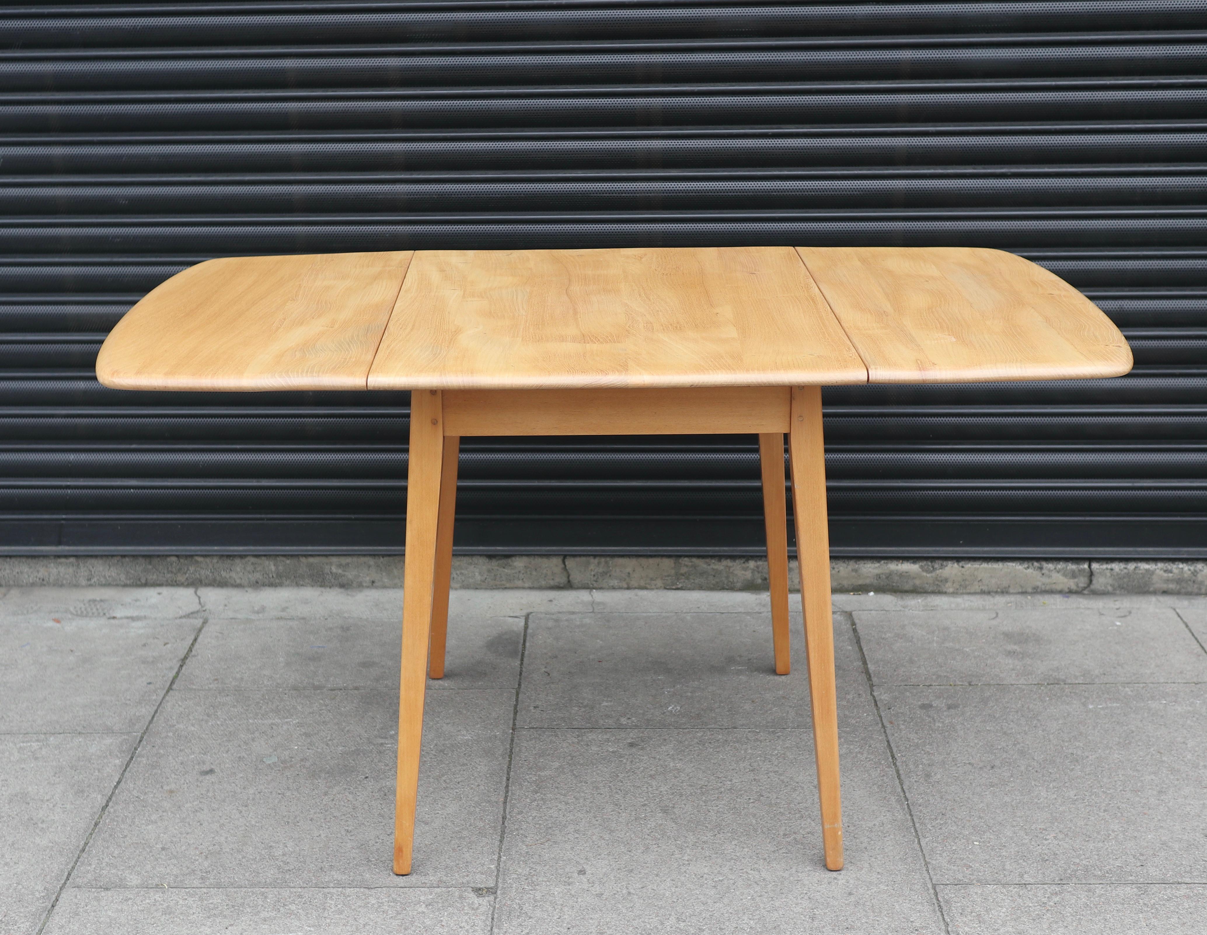 Vintage 1960s rectangle  Ercol drop leaf Elmwood and Beech dining table For Sale 4