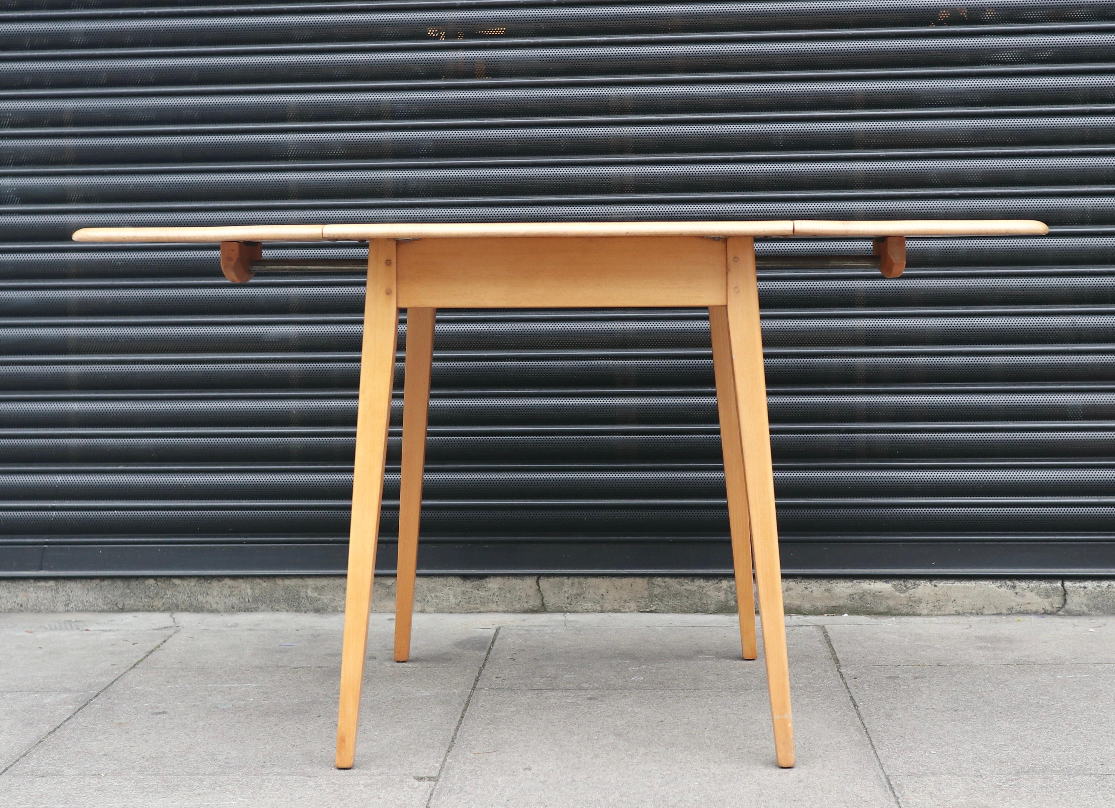Vintage 1960s rectangle  Ercol drop leaf Elmwood and Beech dining table For Sale 6