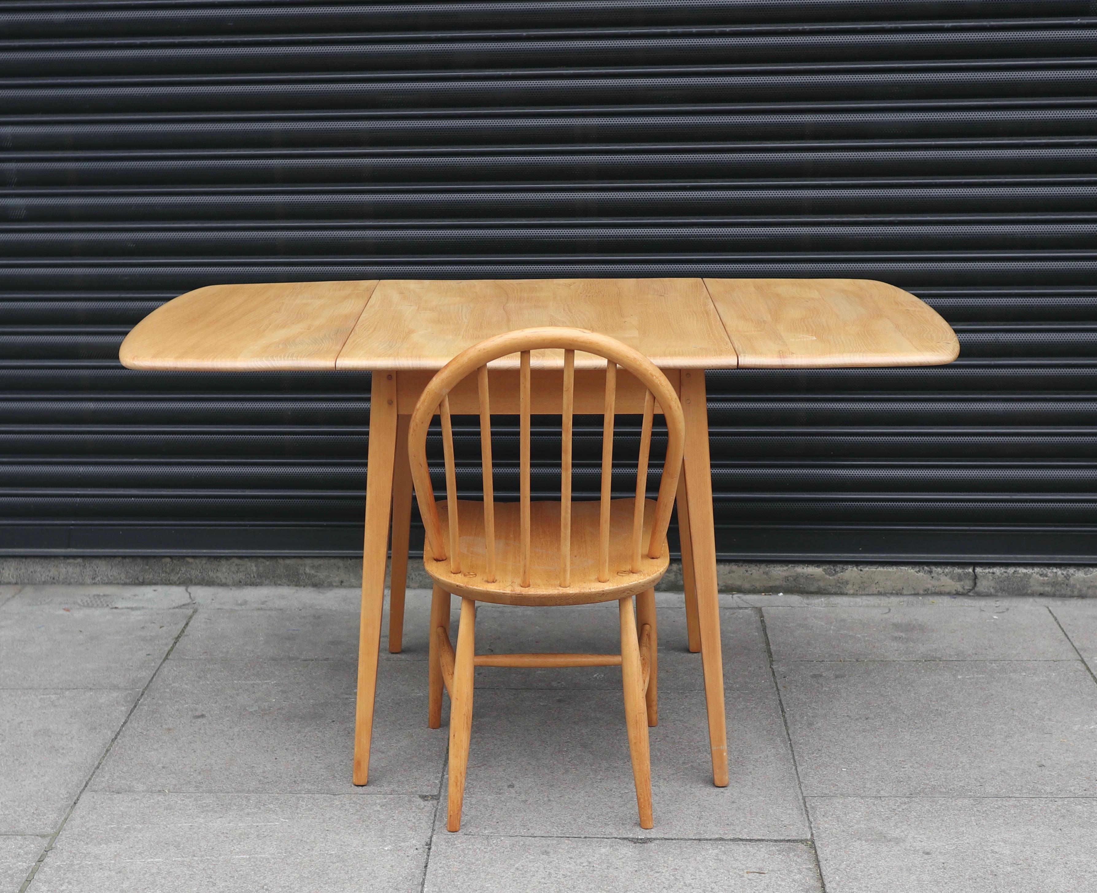 Vintage 1960s rectangle  Ercol drop leaf Elmwood and Beech dining table For Sale 3