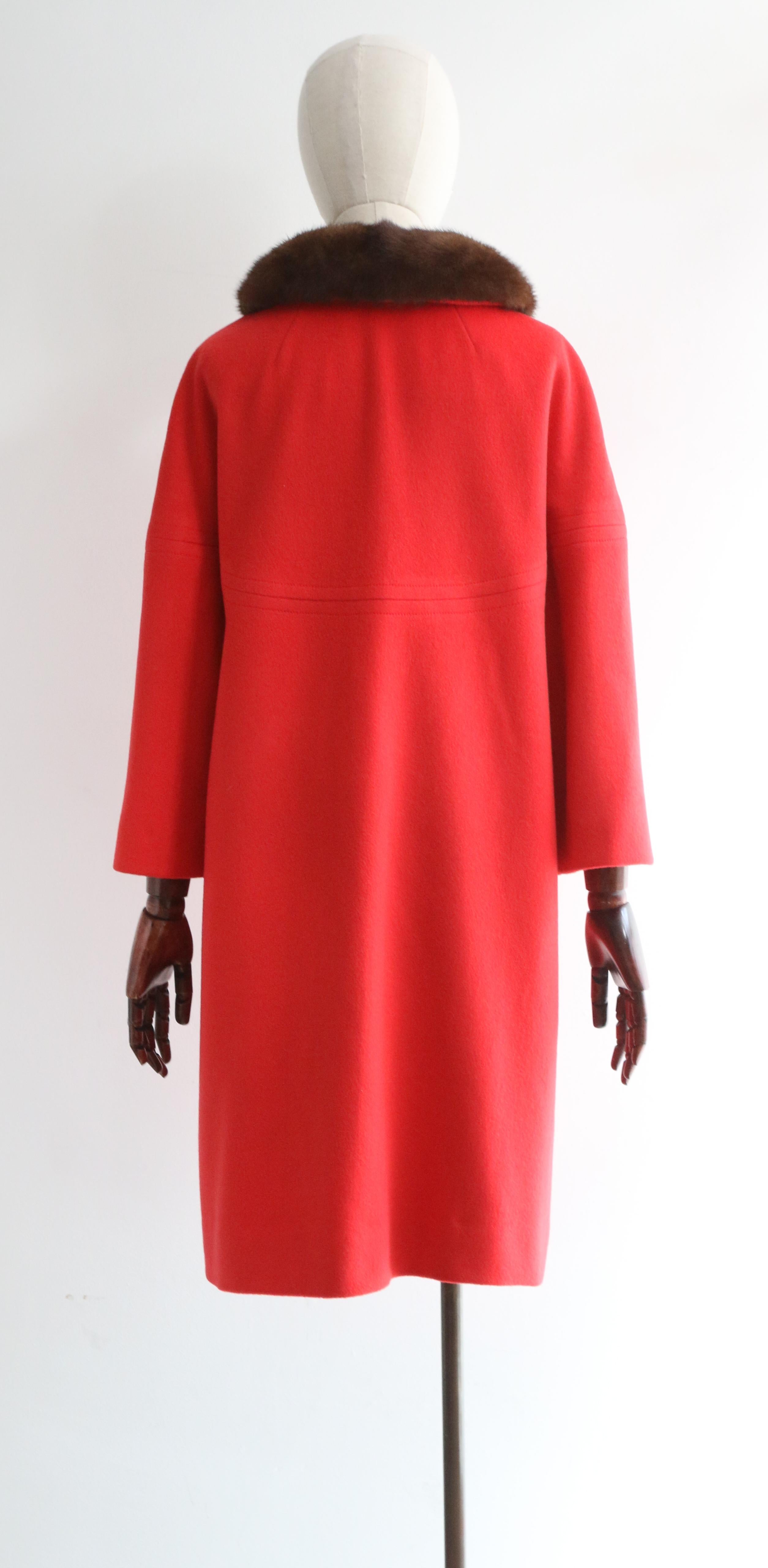 Vintage 1960's Red Lilli Ann Coat UK 12 US 8 3