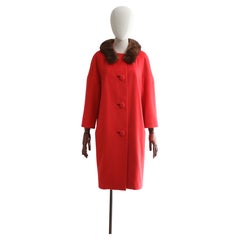 Vintage 1960''s Manteau rouge Lilli Ann UK 12 US 8