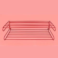 Vintage 1960s Red Wire Shelf