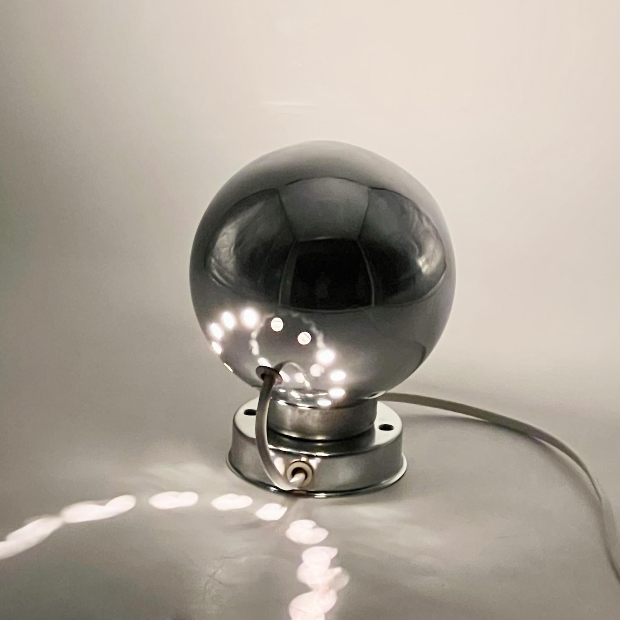 Space Age Vintage 1960s Reggiani Chrome Eyeball Lamp - MCM Design Italian Lighting