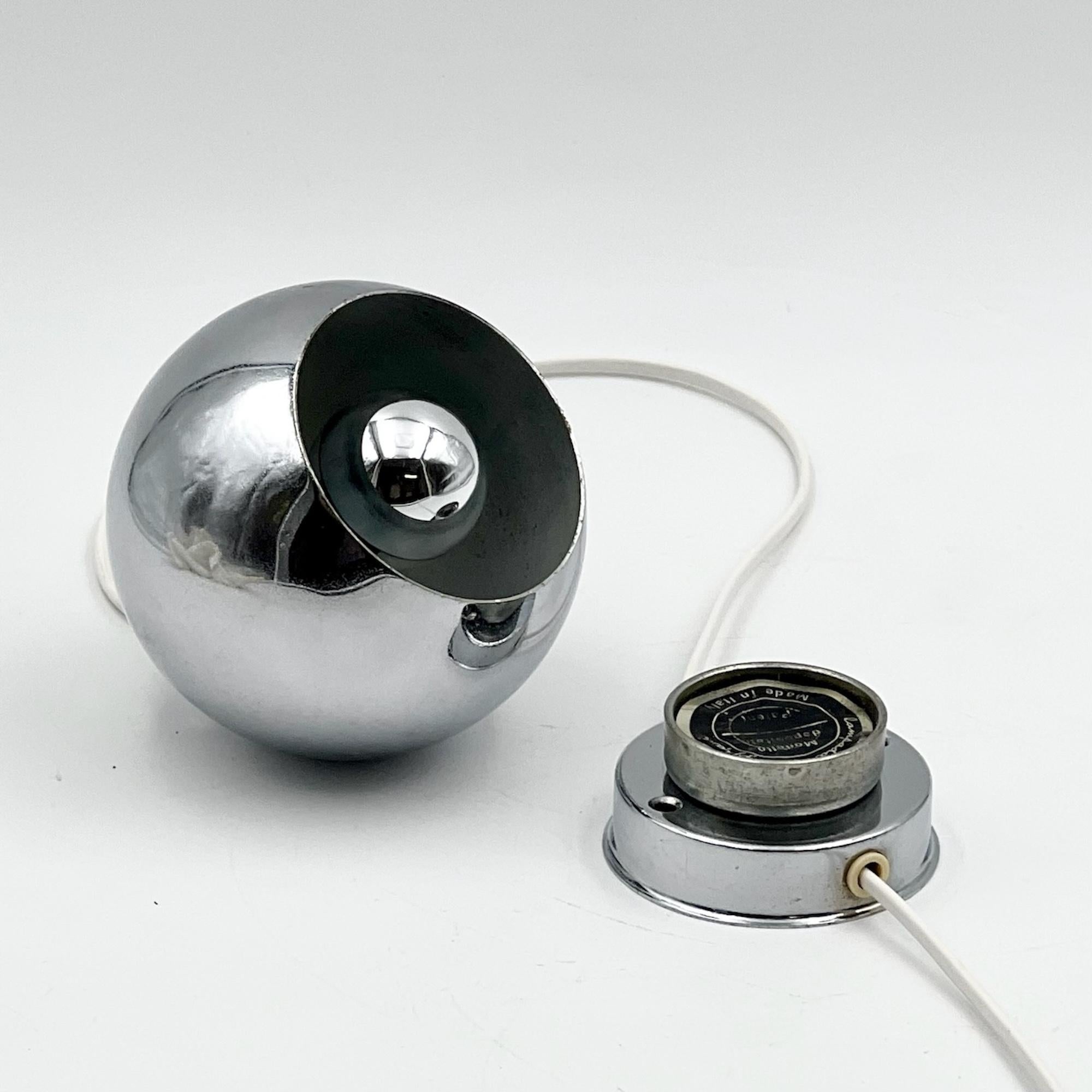 Vintage 1960s Reggiani Chrome Eyeball Lamp - MCM Design Italian Lighting 2