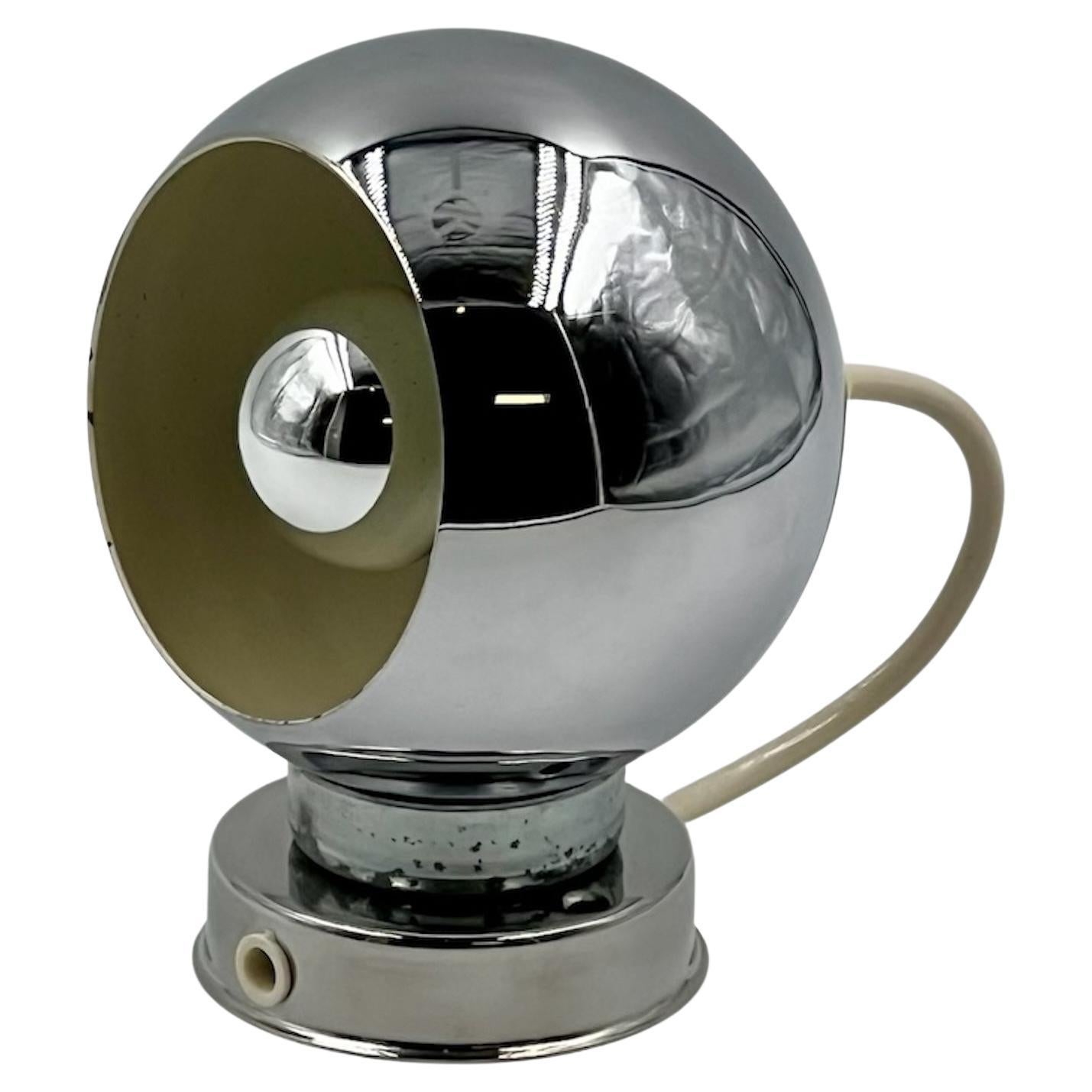 Vintage 1960s Reggiani Chrome Eyeball Lamp - MCM Design Italian Lighting