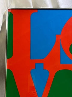 Vintage 1960's Robert Indiana (After) Large Love Silkscreen Print Red Blue Green