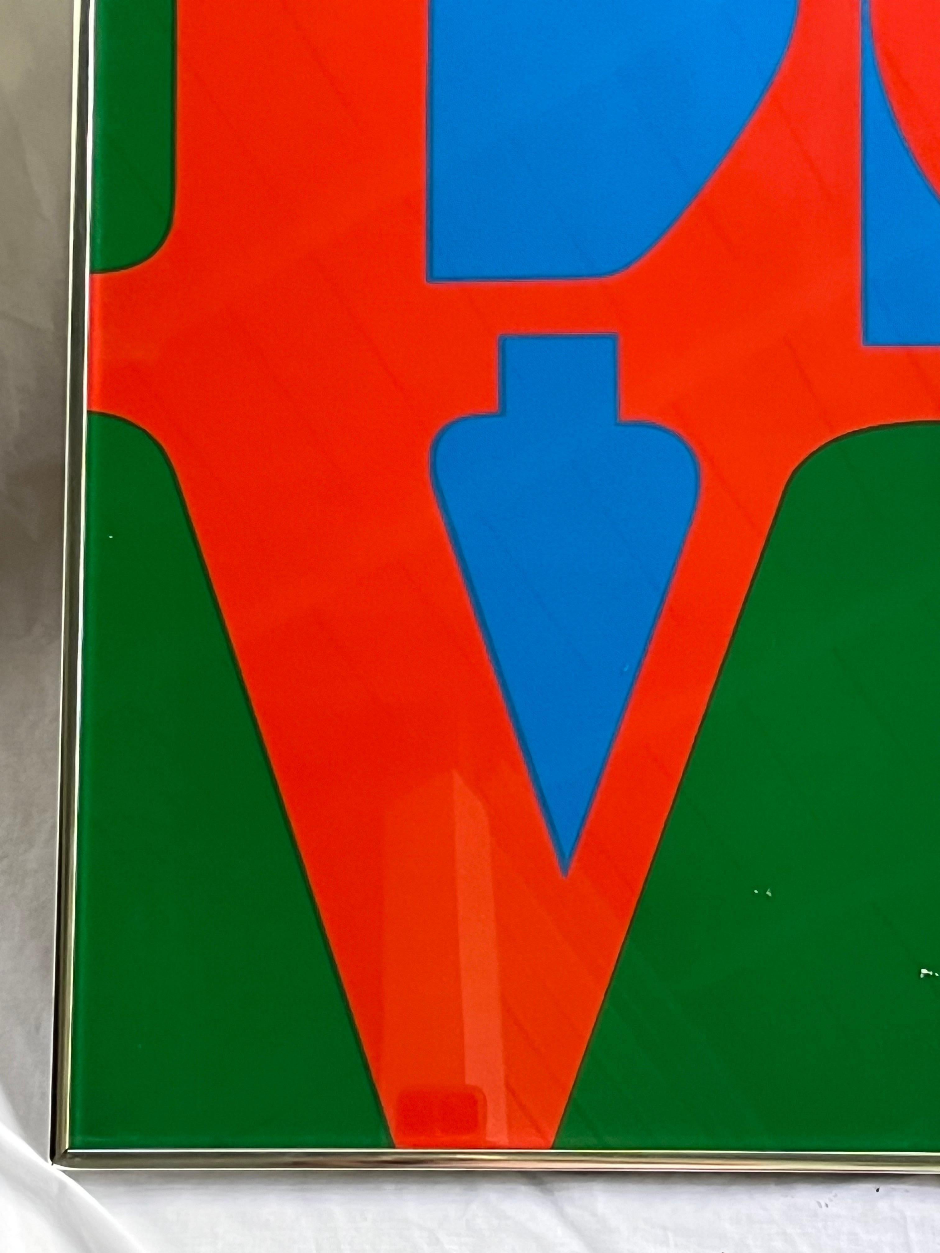 American Vintage 1960's Robert Indiana (After) Large Love Silkscreen Print Red Blue Green