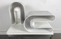 Vaso revistero plástico abstracto de los años 60 Vintage Rodolfo Bonetto Minimalista