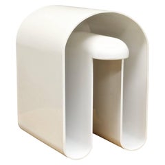Vintage 1960 Rodolfo Bonetto Porta riviste astratto in plastica Vaso Minimalista