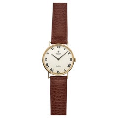 Vintage 1960s Rolex Cellini 3833 14K Yellow Gold White Roman Dial Manual 32mm
