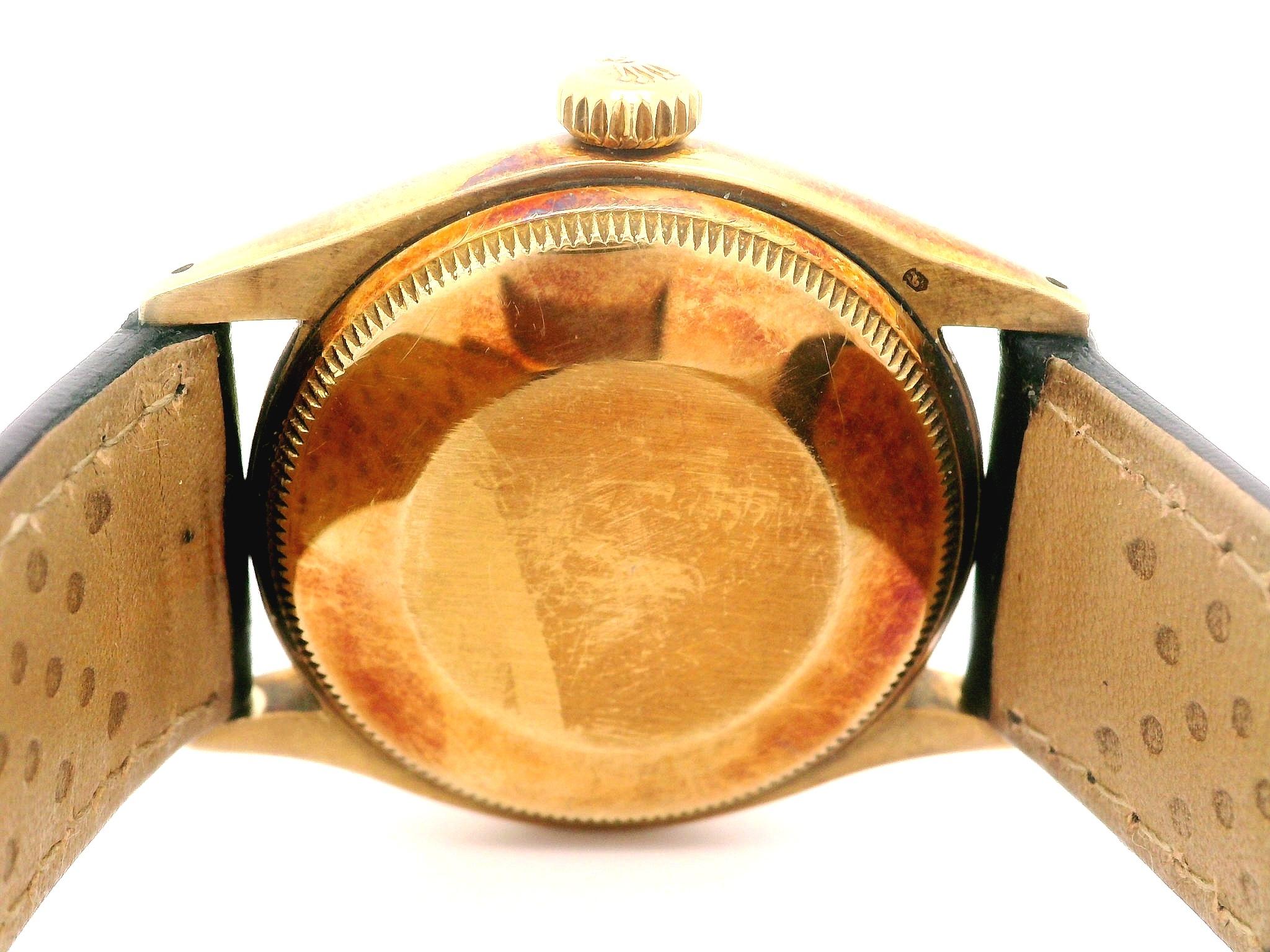 Vintage 1960's Rolex Oyster Perpetual 14k Yellow Gold 34mm Wrist Watch Ref 6084 en vente 2