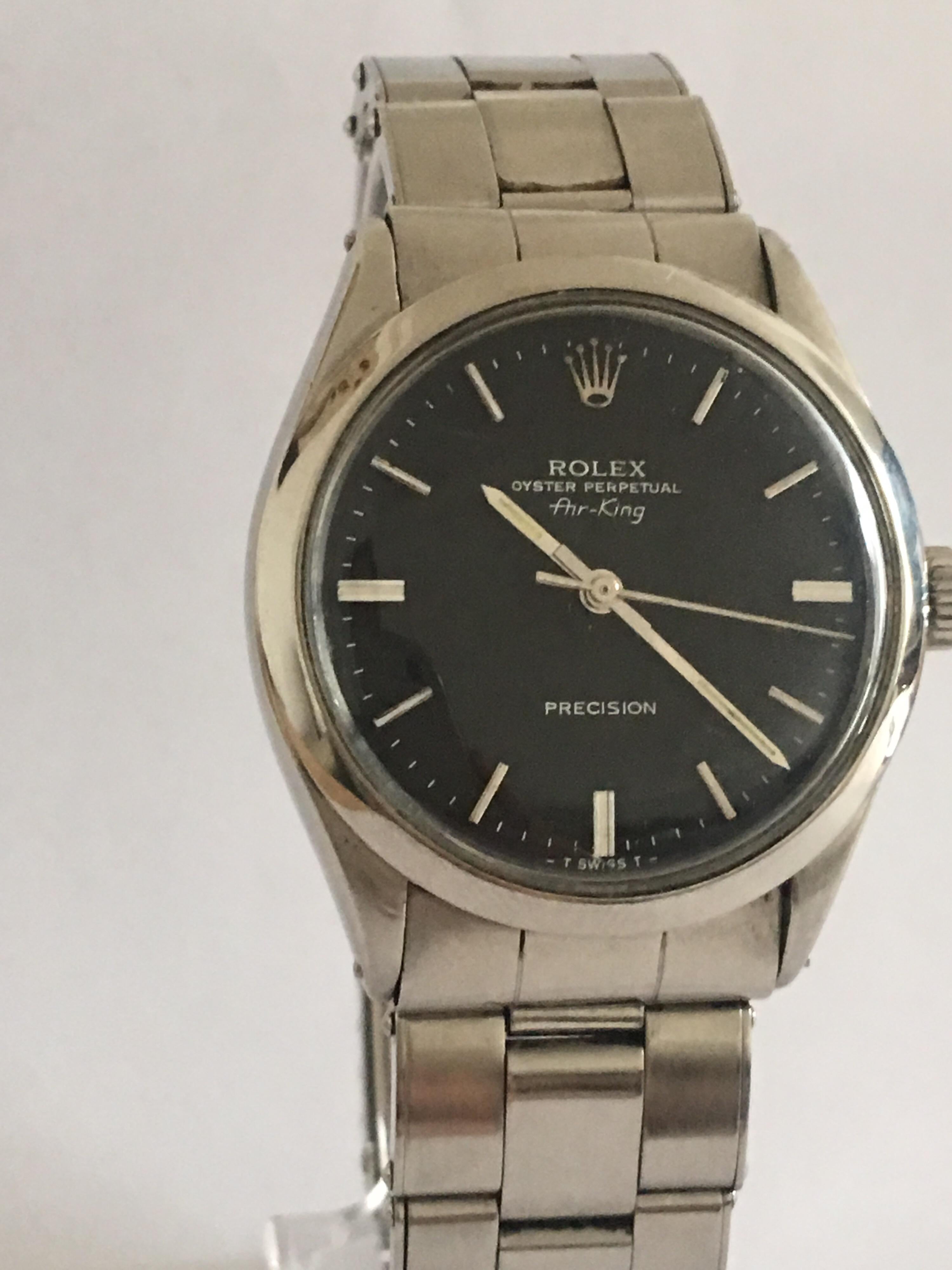 Vintage 1960s Rolex Oyster Perpetual Air-King Precision, 1520 For Sale 9