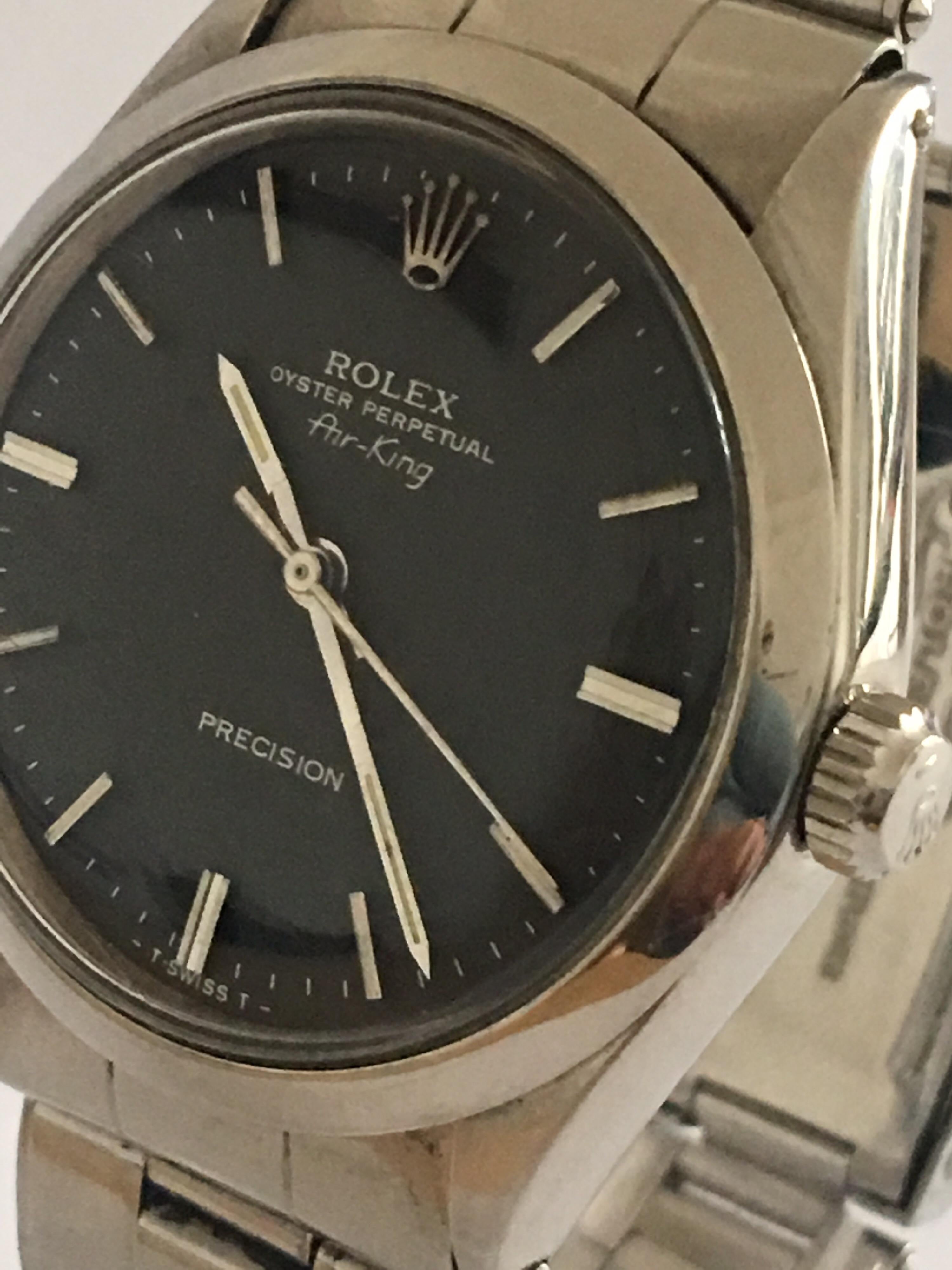 Vintage 1960s Rolex Oyster Perpetual Air-King Precision, 1520 For Sale 12