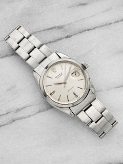 Vintage 1960s Rolex Oysterdate Precision 6694 Steel Silver Dial Manual 34mm