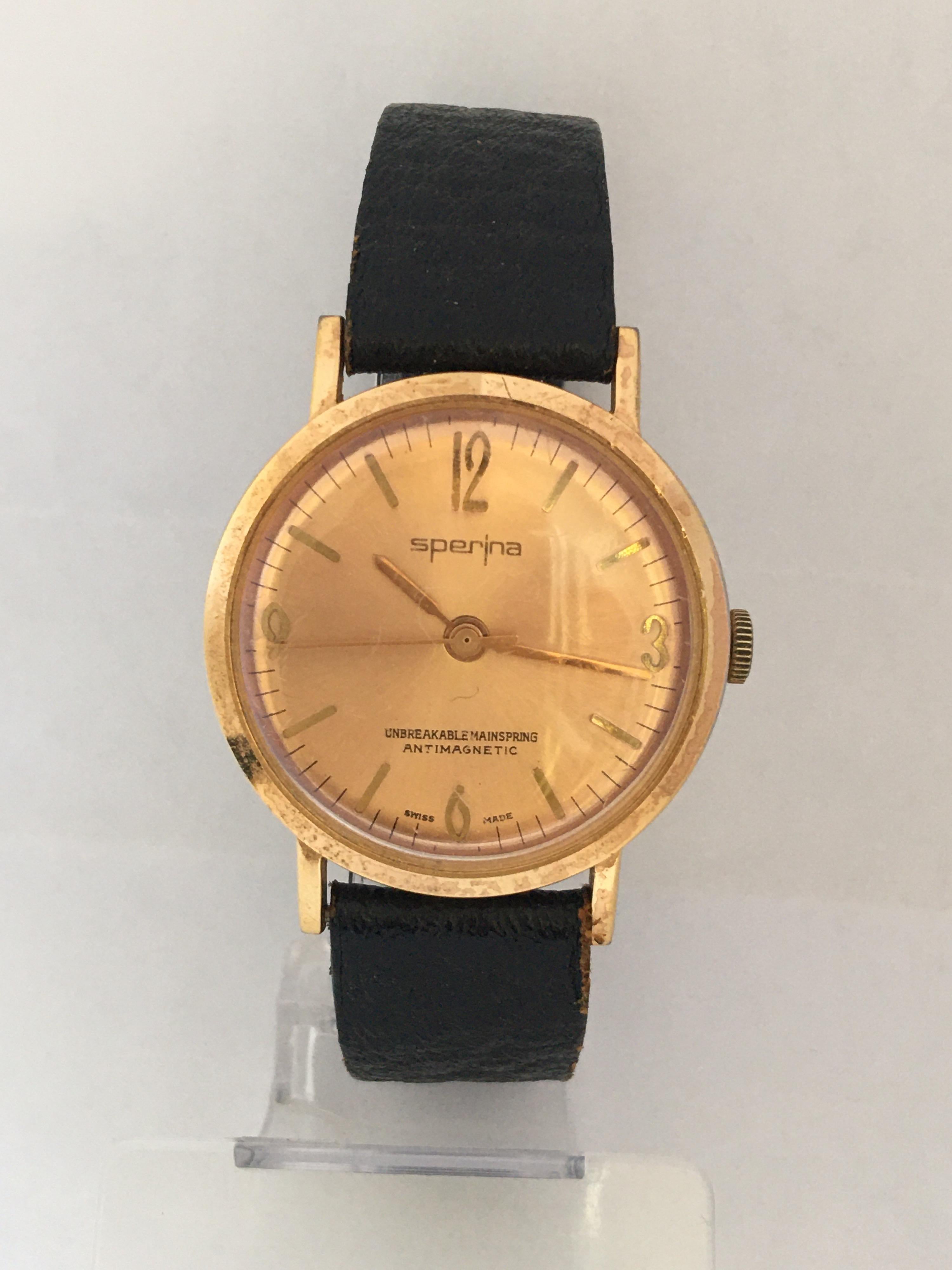 Vintage 1960s Rose Gold-Plated Automatic Watch For Sale 4